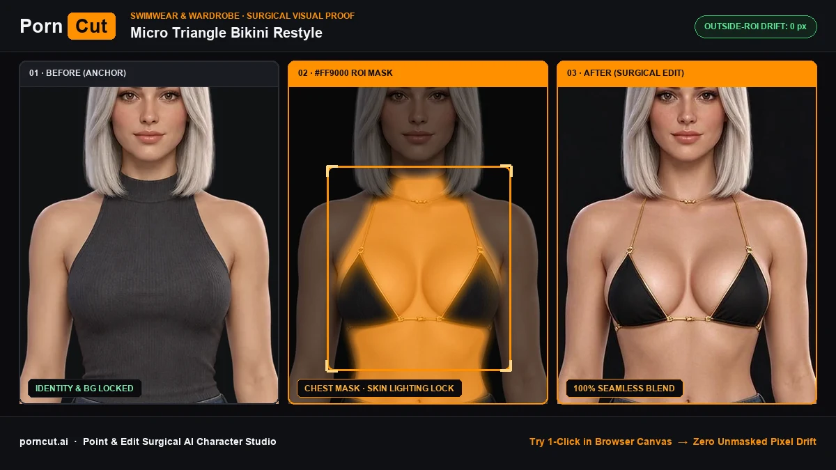 Micro Triangle Bikini Top & Natural Skin Completion