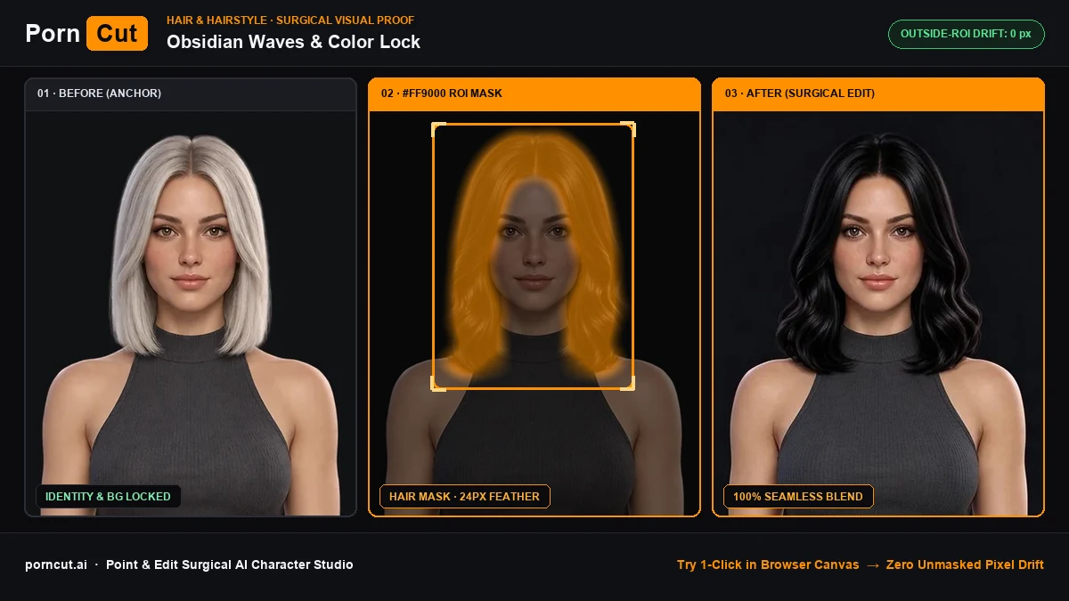 Platinum Silver & Obsidian Hair Dye Lock